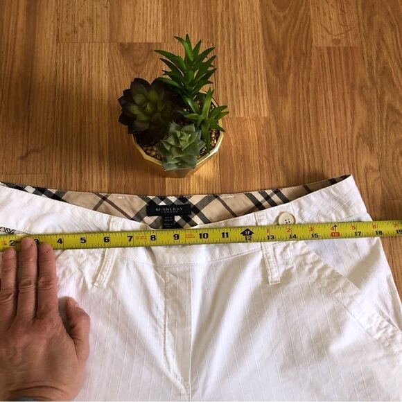 Burberry London White Cotton Trouser Pants Wide Leg Made in Italy - Picture 11 of 13